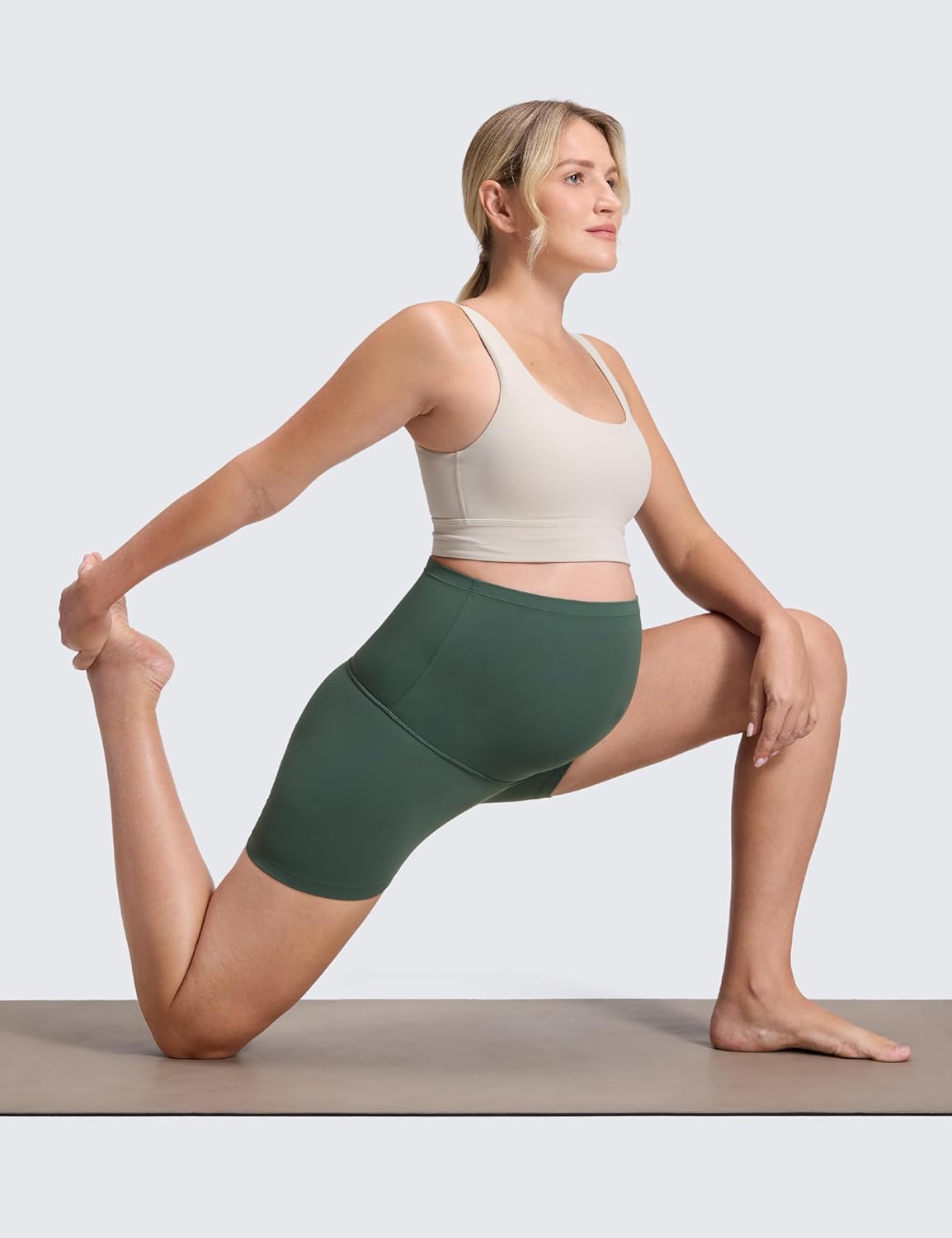 CRZ YOGA Butterluxe Maternity Biker Shorts 4" - Over The Belly Pregnancy Yoga Workout Womens Activewear Buttery Soft - Image 3