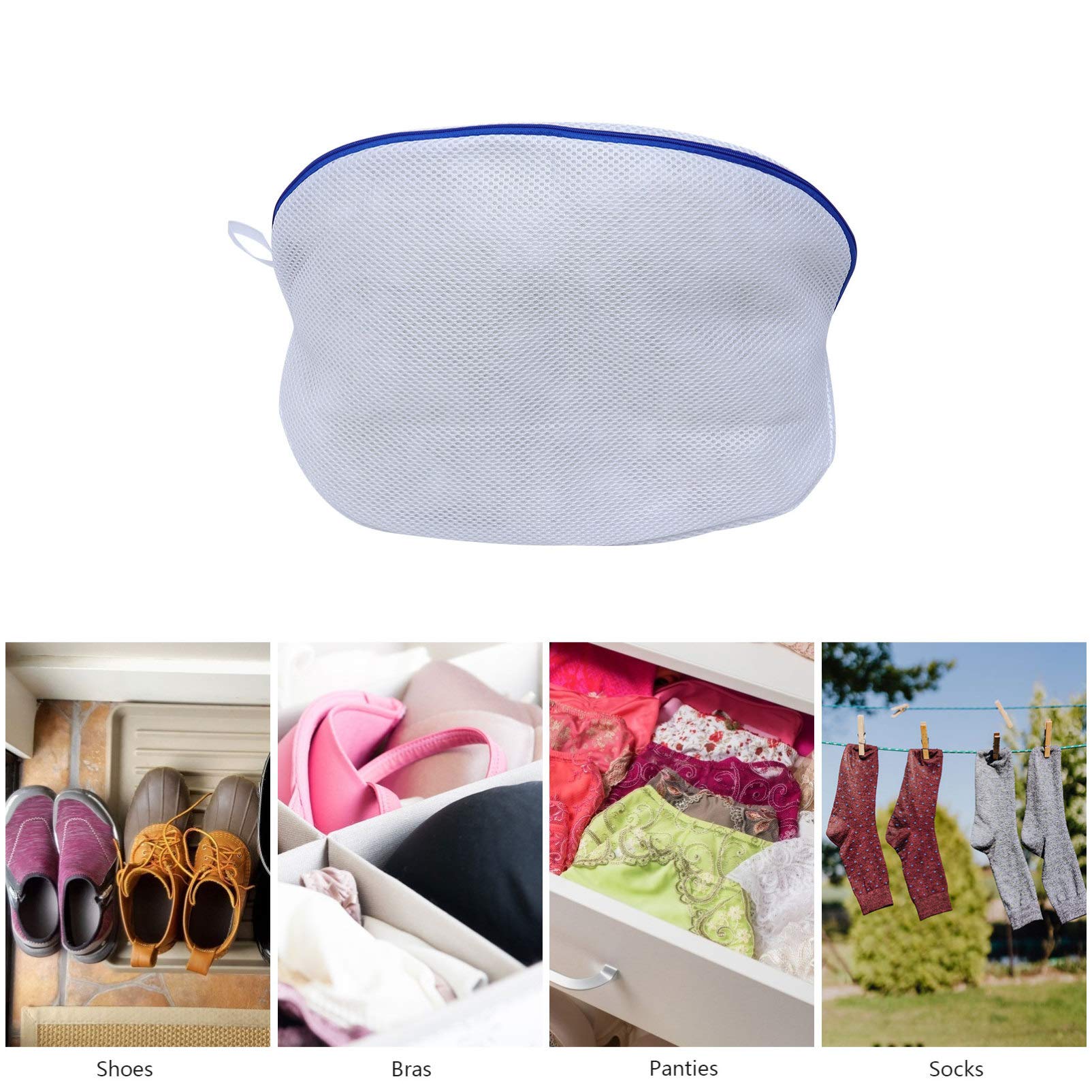 Alipis 4piezas Bolsas De Lavado Para Zapatos Con Cremallera Bolsas De Malla Engrosadas Para Lavadora Protección Para Zapatillas y Ropa