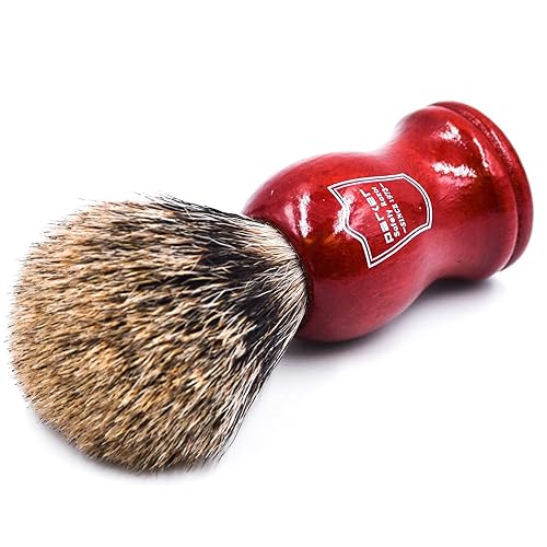 Miniatura 4 de Parker Safety Razor, Long Loft - Cepillo de afeitar de cerdas de tejón puro de 3 bandas con mango de ébano, soporte para cepillo incluido