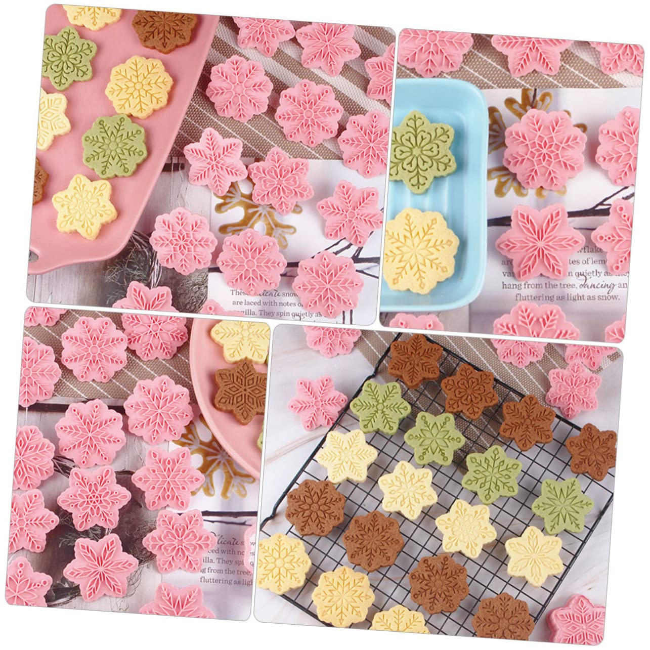 Alipis Lot De 5 Grands Emporte-pièces De Noël Uniques en Polypropylène 3D pour 18 Pièces X 5