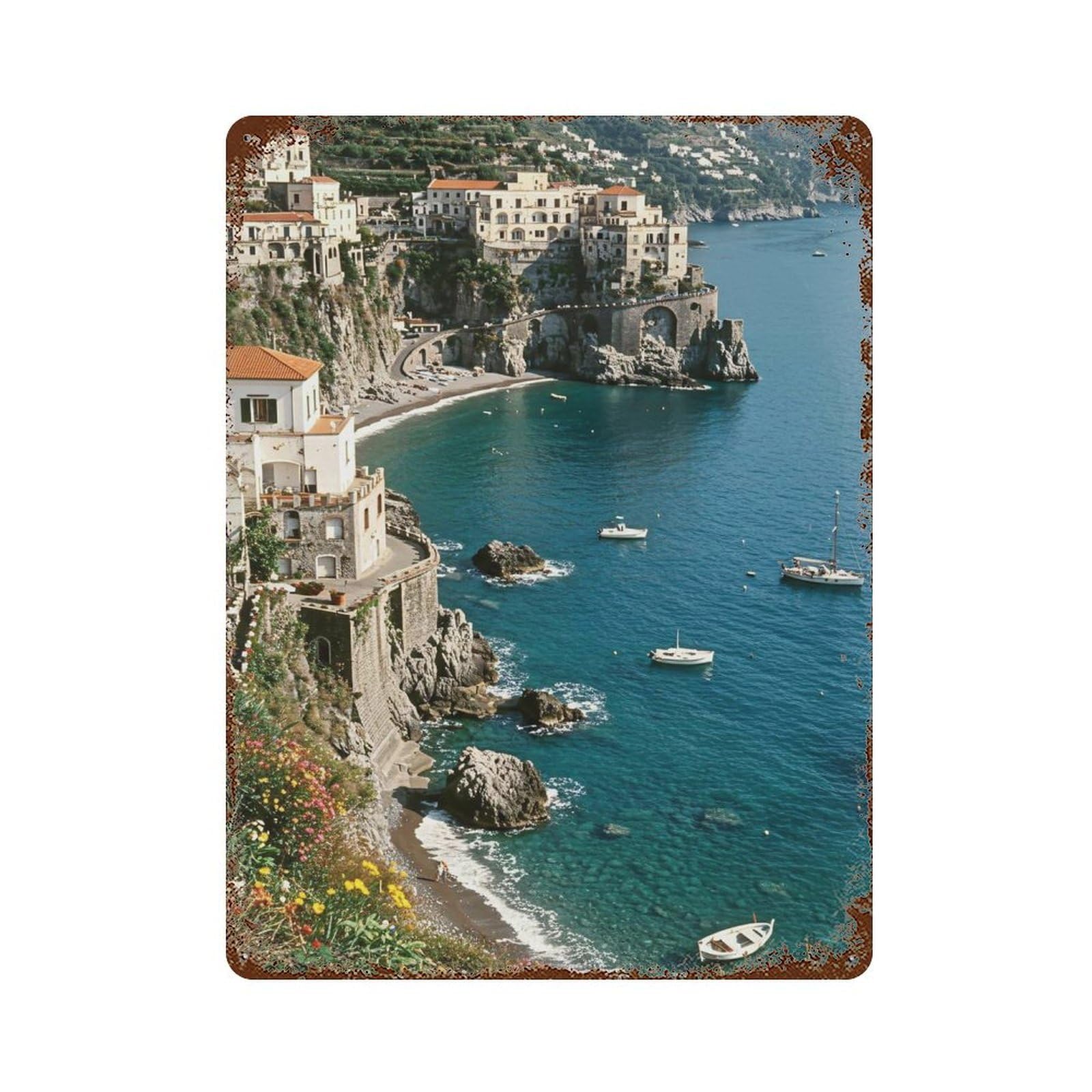 xiaoxiaoshen Coastal Wall Art, Photography Prints4 Wall Decor Art Metal Tin Poster Modern Home Decor Art Home Bar Shop Decorations Vintage Sign 40x30cm