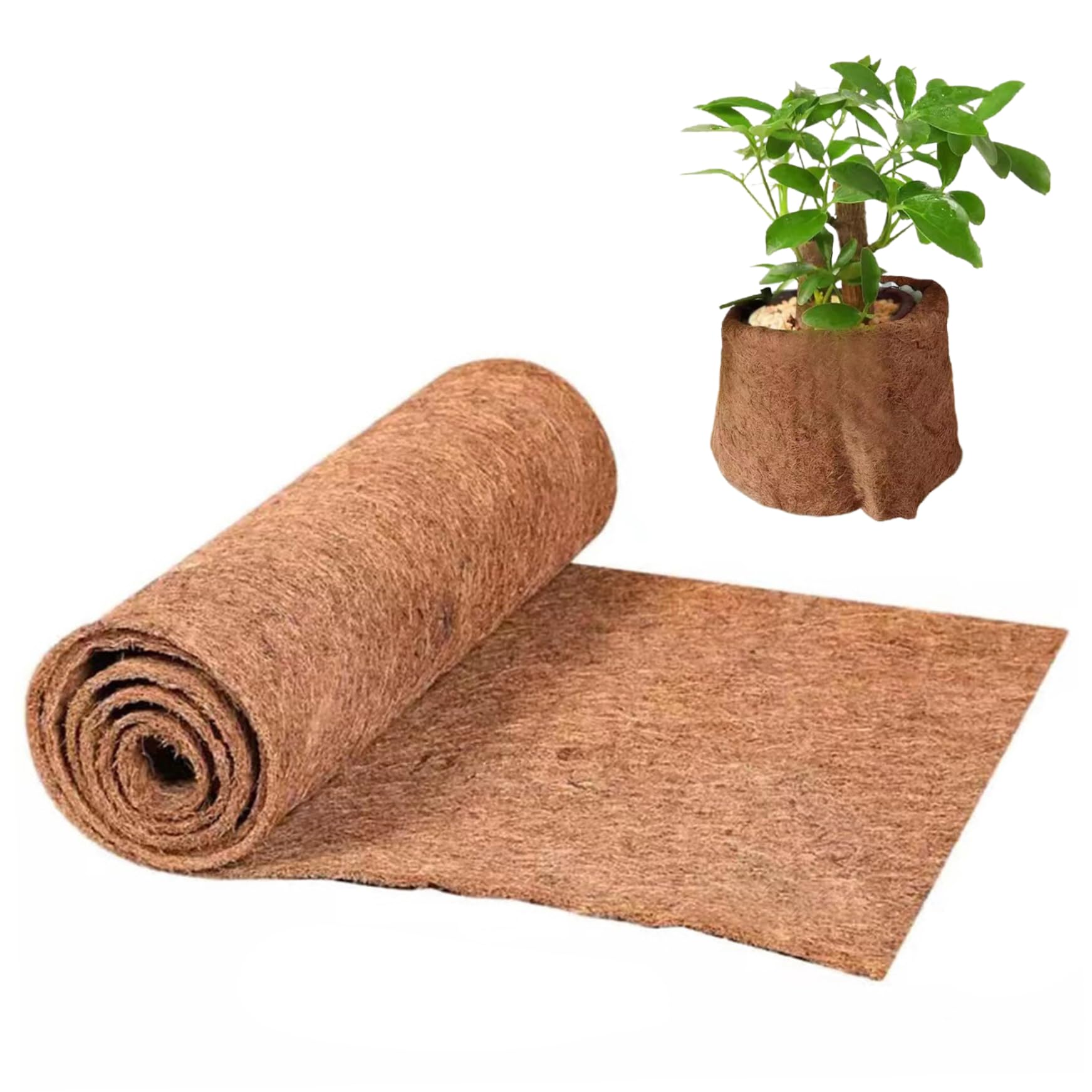 Jualyue Liners 15.8x39.4 inch Cuttable Coconut Planter Liners Absorbent Coir Liner Roll Growing Mat for Hanging Flower Basket Planter Window Box Wall Troughs Large Spring Gardening Tool