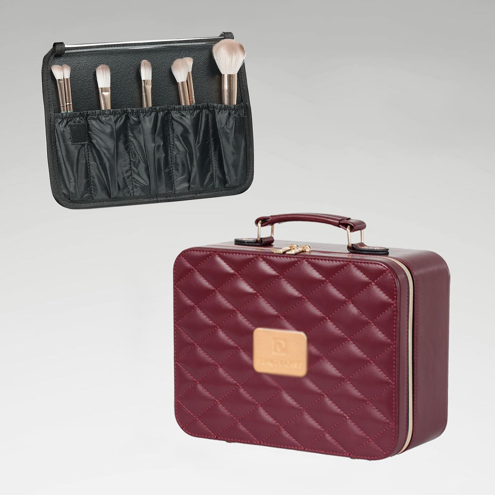 Trousse de maquillage avec miroir LED voyage pour maquilleuse nomade