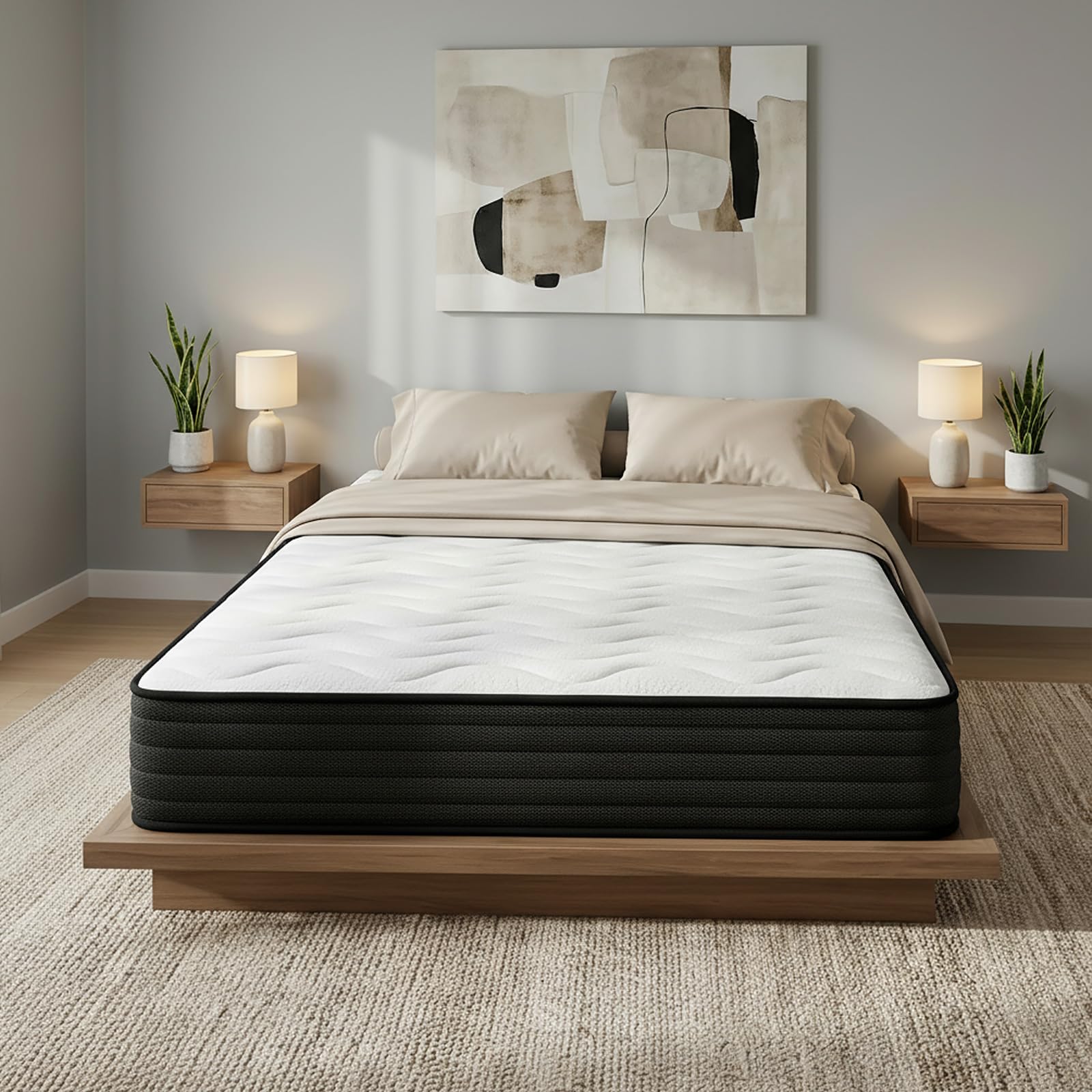 amuéblate online - Materasso viscoelastico Venus reversibile (lato inverno-estate) rigidità-durezza medio-alta, spessore 25 cm, antiacaro, antibatterico e ipoallergenico, 120 x 190 cm