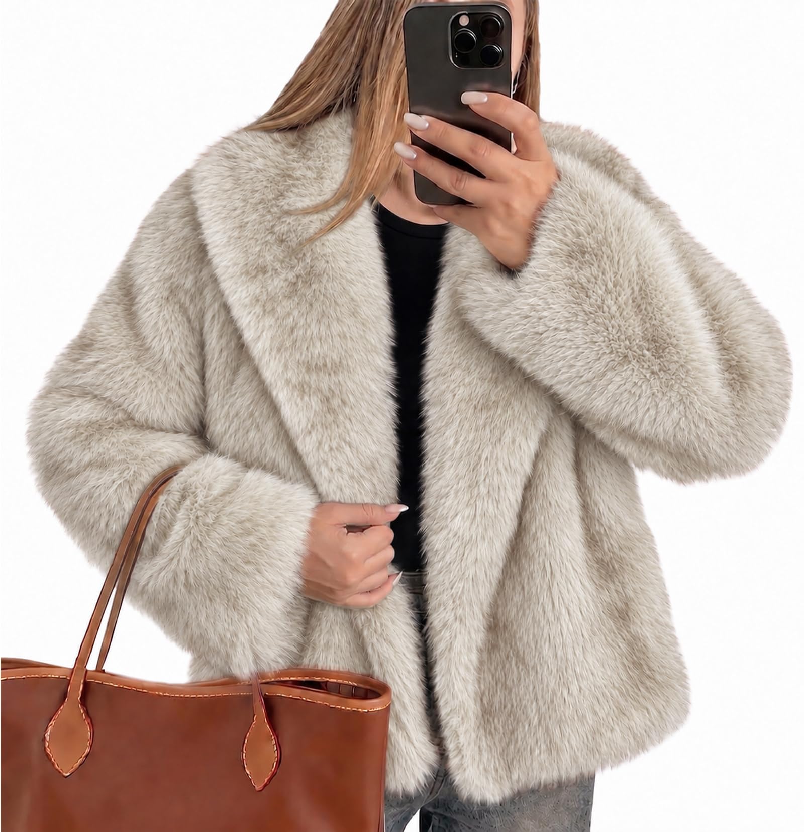 Sipaya Womens Faux Fur Jacket