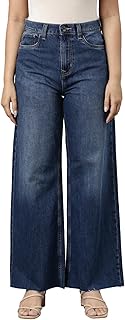 go colors Women's Solid Denim High Rise Wide Relaxed Fit Jeans-picture-12