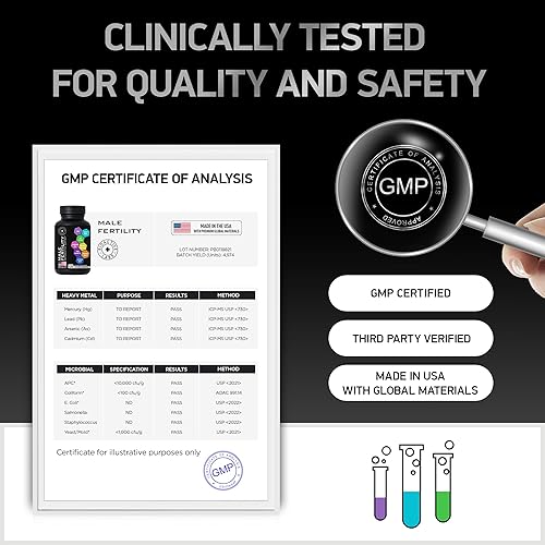 Vista 8 de Suplementos de fertilidad para hombres, zinc, maca, ashwagandha, L-arginina, concepción de vitalidad masculina para él, ayuda para el embarazo