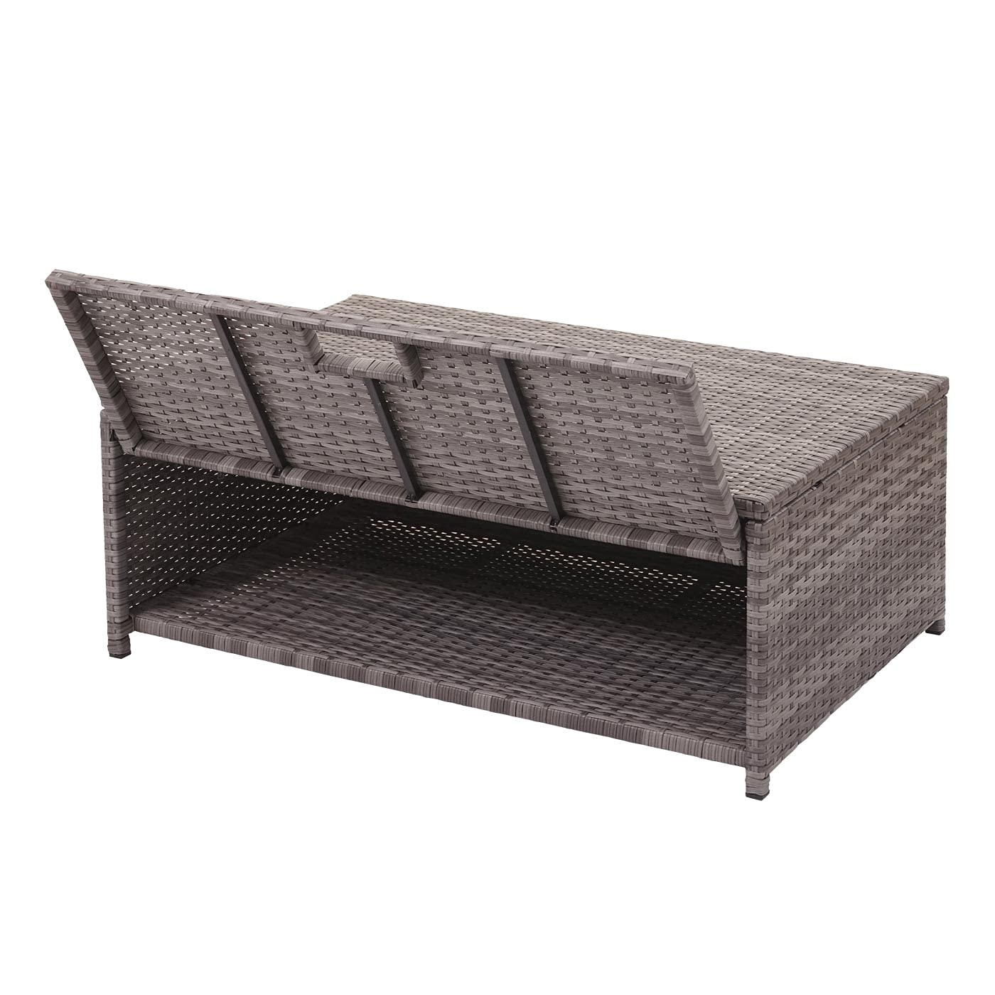 Mendler Set salotto giardino esterno salottino HWC-J34 polyrattan grigio con cuscini grigio scuro
