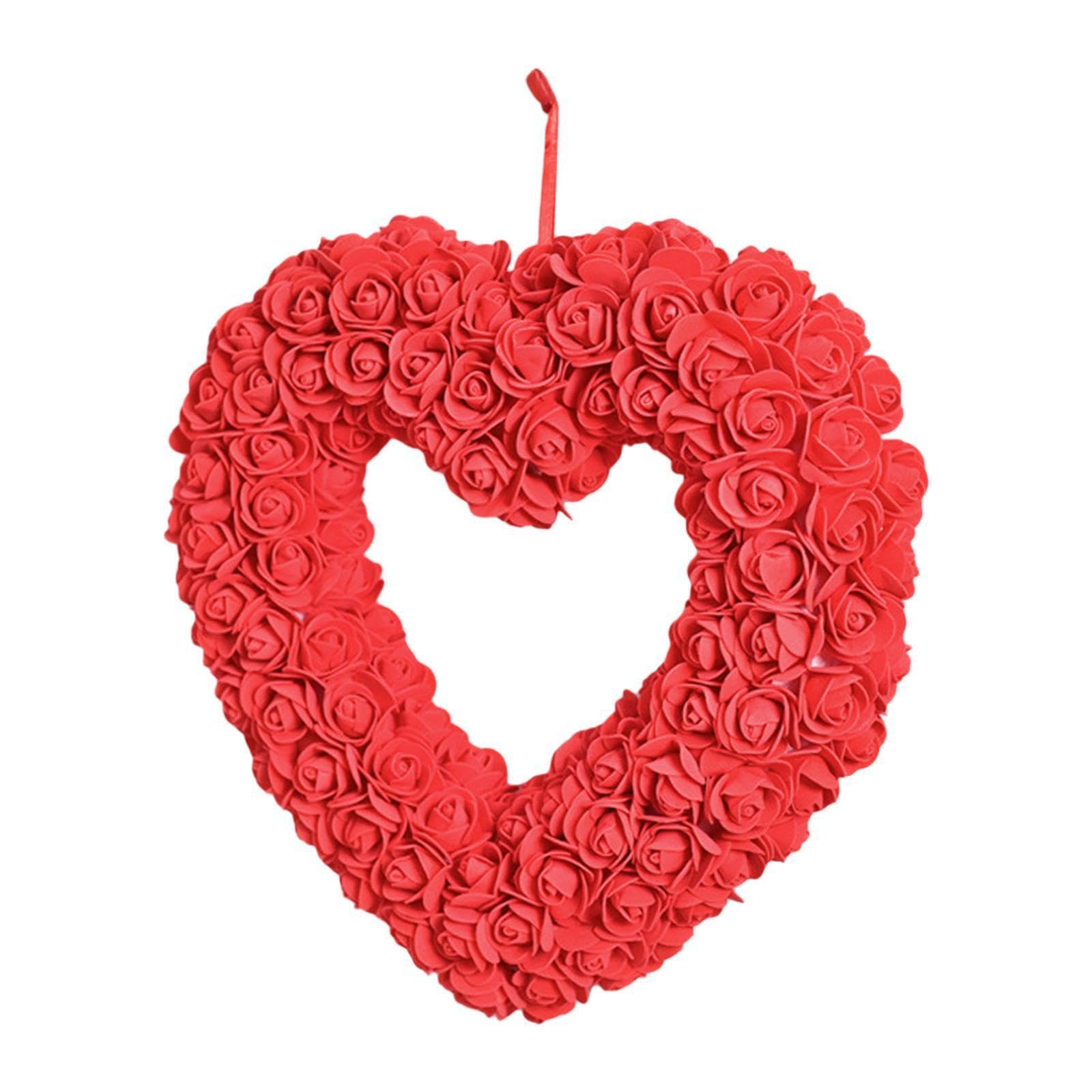 PIXZCSA Burlap Valentines Wreath Heart Shaped Accentuating Nature Wedding Decor Unique For Indoor Spaces Heart Shaped Valentine Day Wreath Valentine Decor