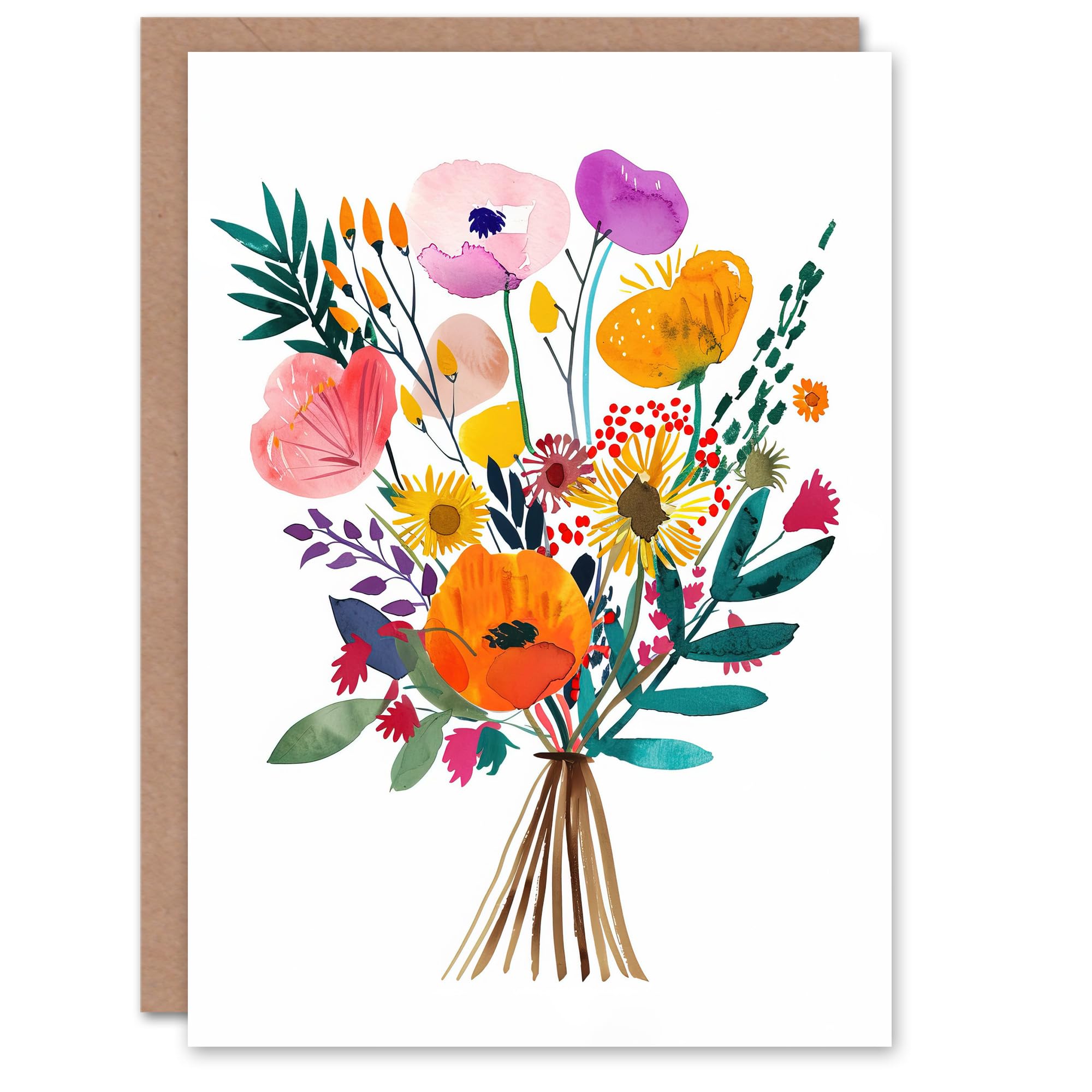 Artery8 Mother's Day Greeting Card - Watercolour Floral Bouquet
