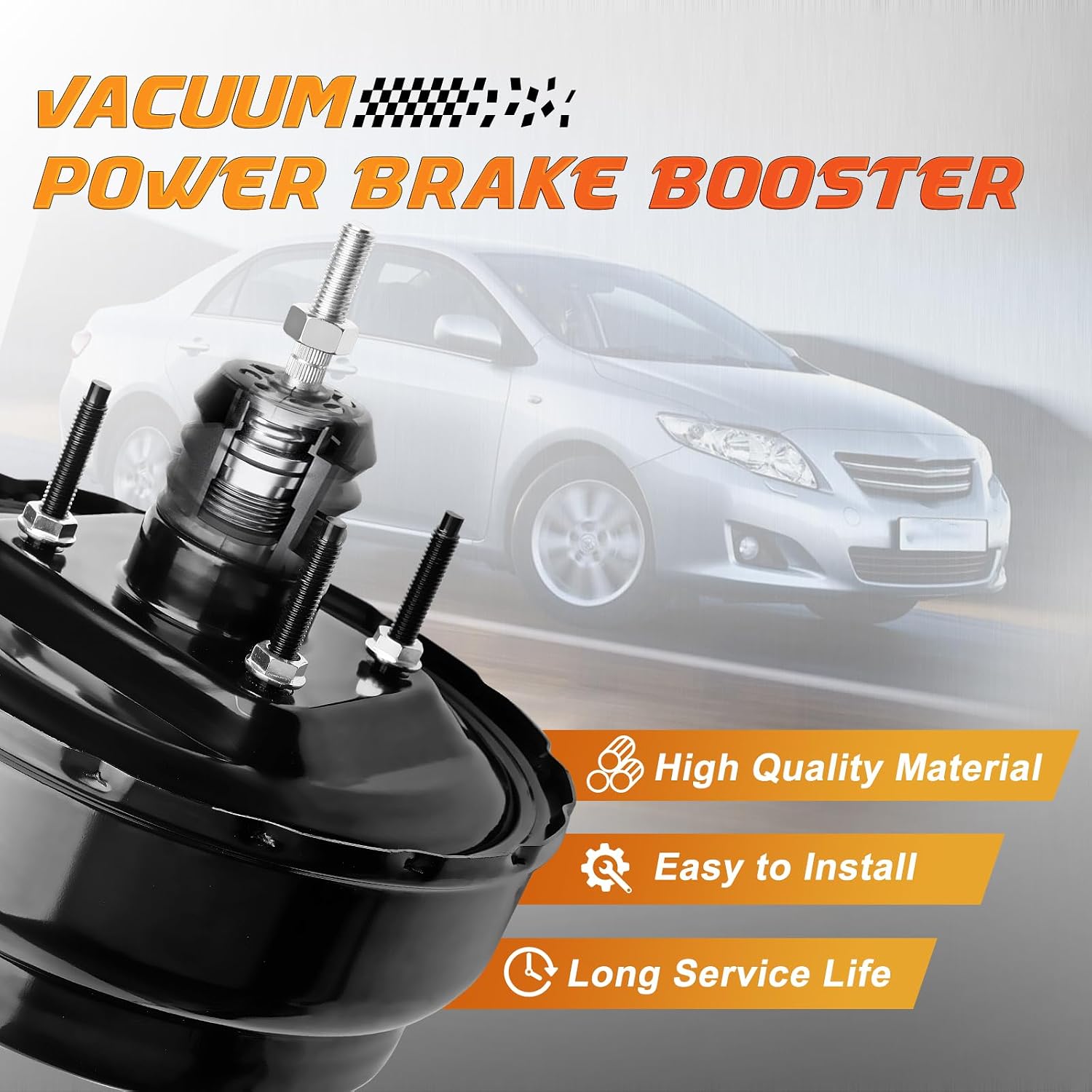 54-72505 Vacuum Power Brake Booster Compatible with Ford Escort 1997-2003 L4 2.0L, Fit for Mercury Tracer 1997-1999 L4 2.0L, Replace OE F7CZ2005AD, F8CZ2005AA