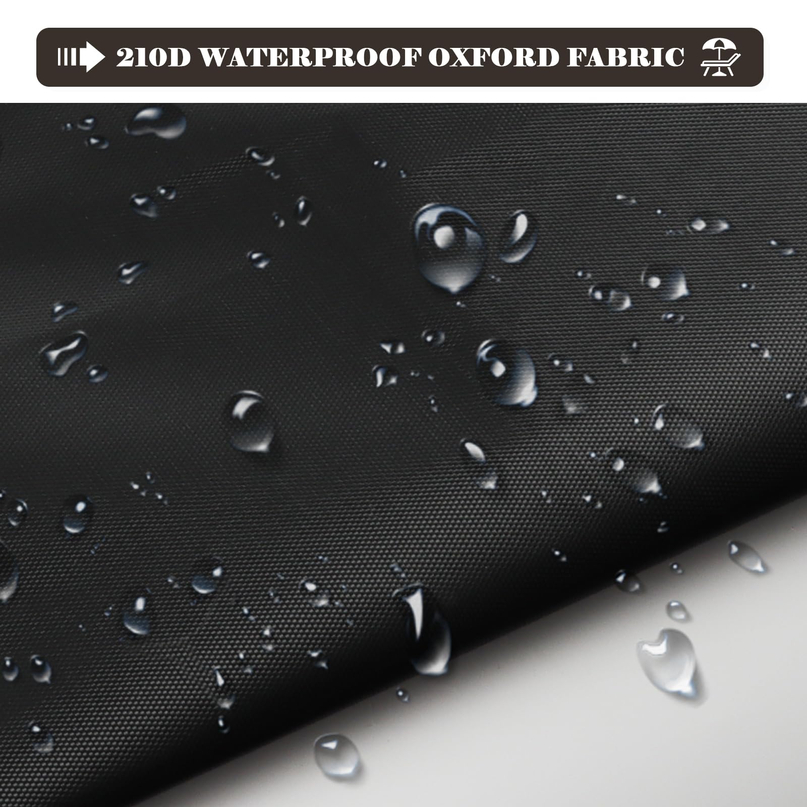 RISVOWO Copertura Protettiva per Copri Ombrellone a Braccio, Coperture per Ombrelloni Parasol Cover Copriombrellone Impermeabile 210D Tessuto Oxford Telo per Ø 2-4m, 265 * 40/70/50CM