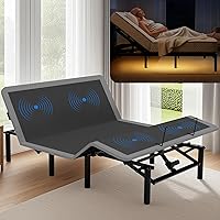 Anwick Queen Adjustable Bed Frame with Massage, Remote, LED Light, Dual USB Ports & Height-Adjustable Legs