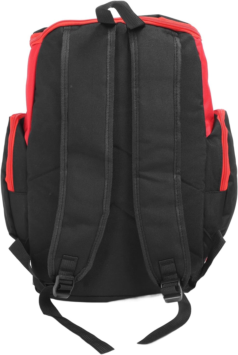 Versatile Large Capacity Basketball Backpack - Durable Black and Red Sports Bag with Multiple Pockets for Basketball, Soccer, Volleyball, and Gym Essentials