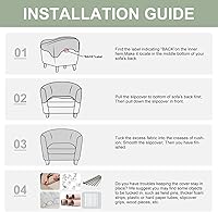 Vista 4 de HOTNIU Funda para silla de club, fundas para sillas de bañera para sillones, funda elástica para sillón, protector de silla de club, cubiertas