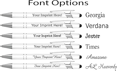Miniatura 7 de ExpressDesigns - Bolígrafos personalizados - Bolígrafo de goma suave al tacto con punta de lápiz capacitivo, bolígrafo de metal premium, tinta