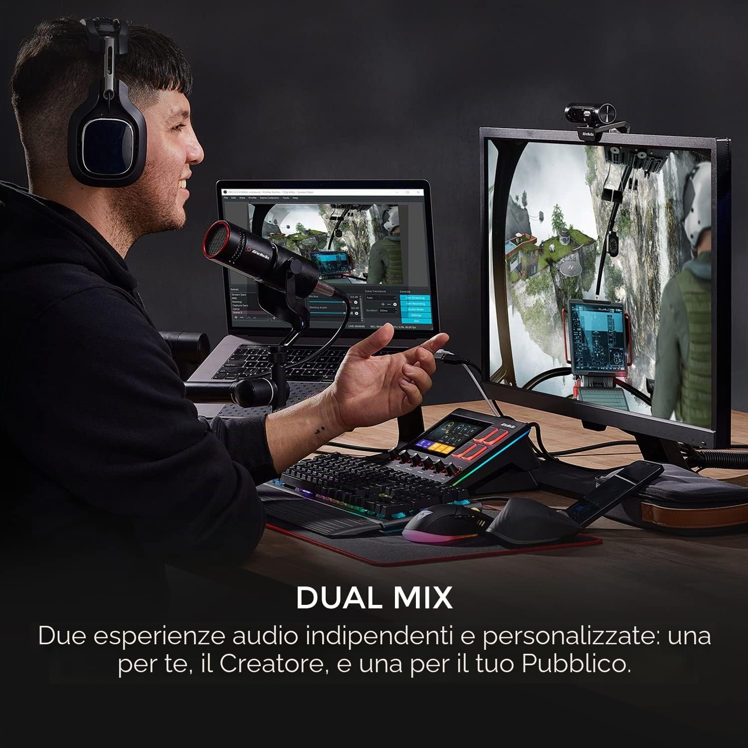 AVerMedia AX310 audio mixer 3 channels 10-20000 Hz Black