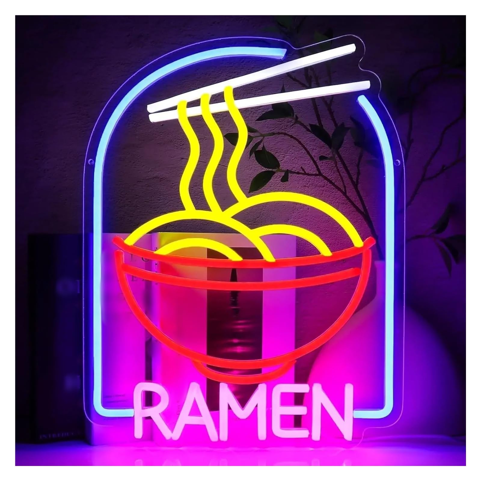 LEMST Signs Lamp Ramen Neon Sign Light for Resturant Japanese Noodle Shop Bar Kitchen Dinning Room Party Decor 32cmх41.5cm