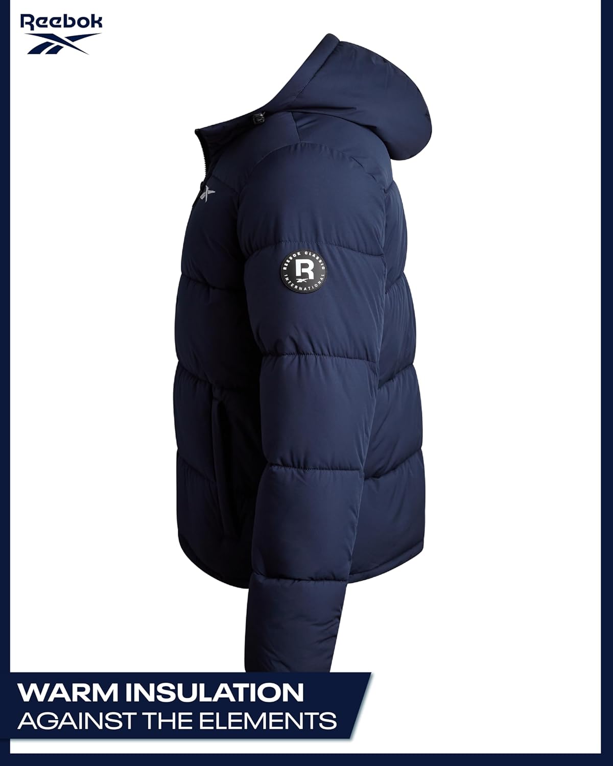 Reebok Mens Jacket - Weather Resistant Winter Jackets for Men Quilted Warm Coat Puffer Jacket with Hood and Pockets - Image 5