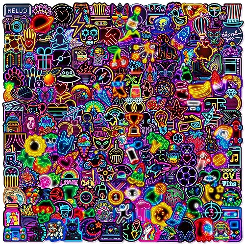 300PCS Neon Stickers Pack, Cool Sticker for Skateboard Water Bottle Laptop