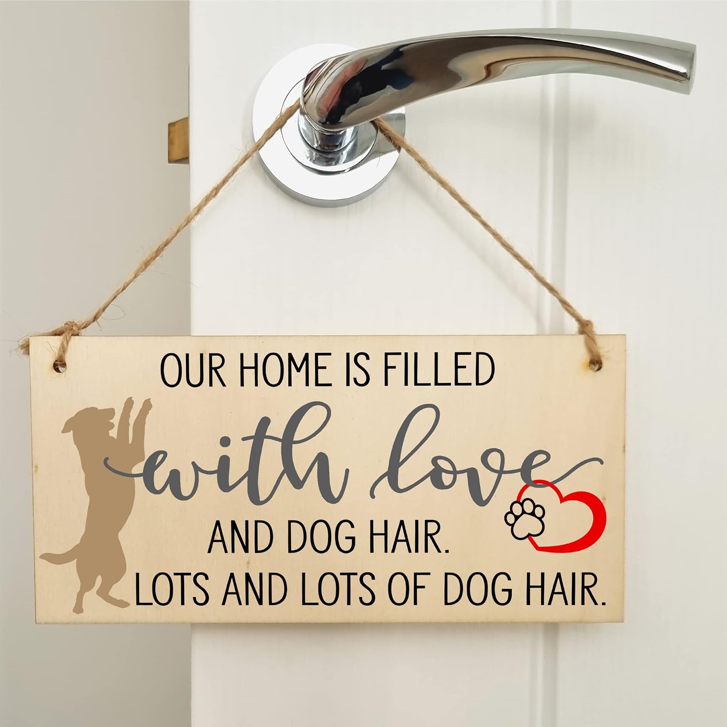 The Plum Penguin Home is Filled With Lots of Dog Hair Funny Novelty Handmade Wooden Hanging Wall Plaque Pet Lover Gift Home Decoration - Image 5
