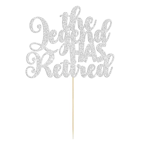 Miniatura 3 de Gyufise 1 pieza de decoración de pastel con purpurina de The Legend Has Retired para decoración de cupcakes para feliz despedida, jubilación,