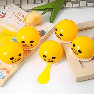 لعبة تخفيف التوتر كرة ضغط على شكل بيضة صفراء بجاذبية ساحرة، مواد غير سامة لوقت لعب آمن وممتع (4)