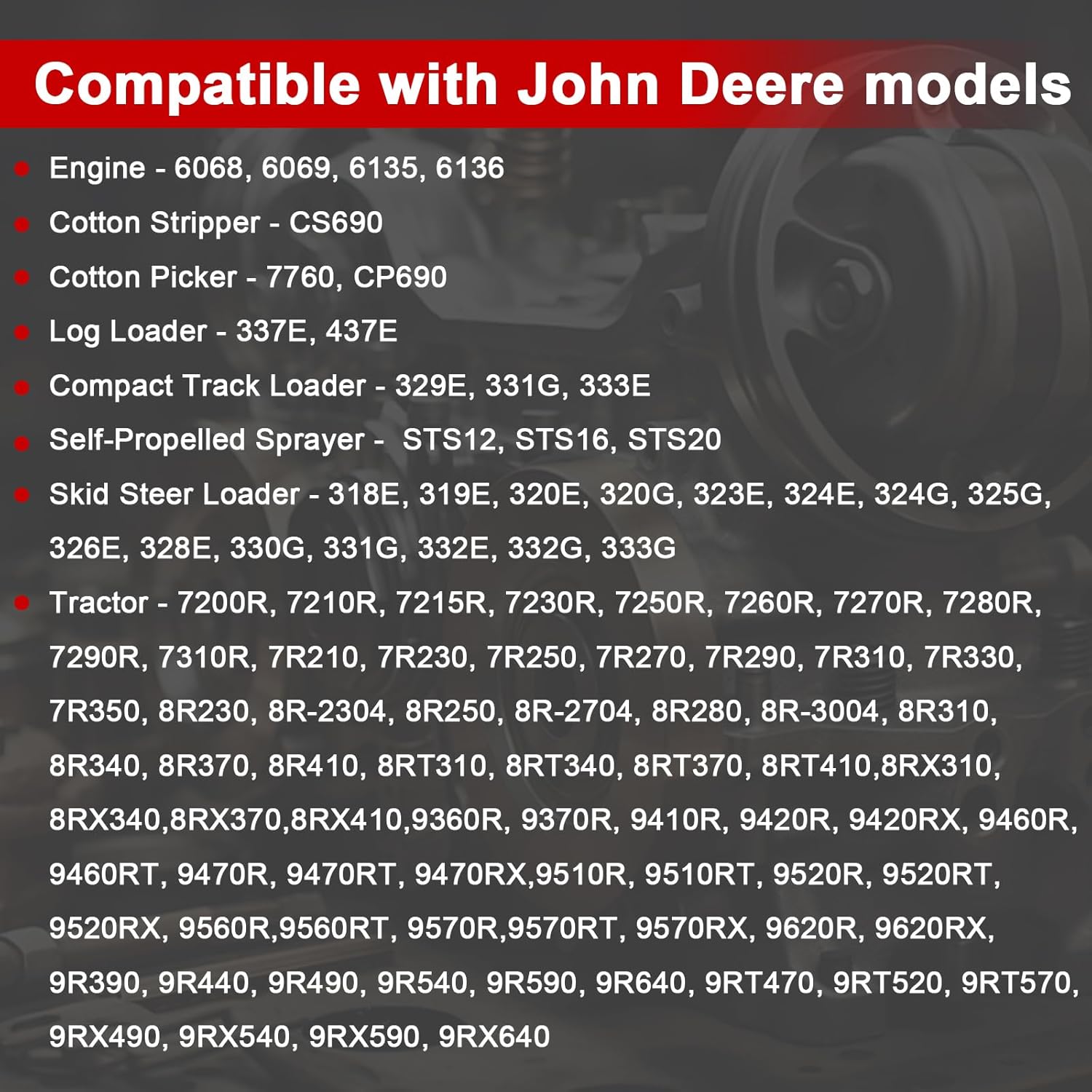 RE326205 A/C Compressor with 8 Pulley Grooves, Fit for John Deere 318E, 319E, 320E, 320G, 323E, 324E, 9410R, 9460R,7200R, 7210R, 7215R, 7230R, 7250R, 7260R, Air Conditioning Compressor Part# SE502745