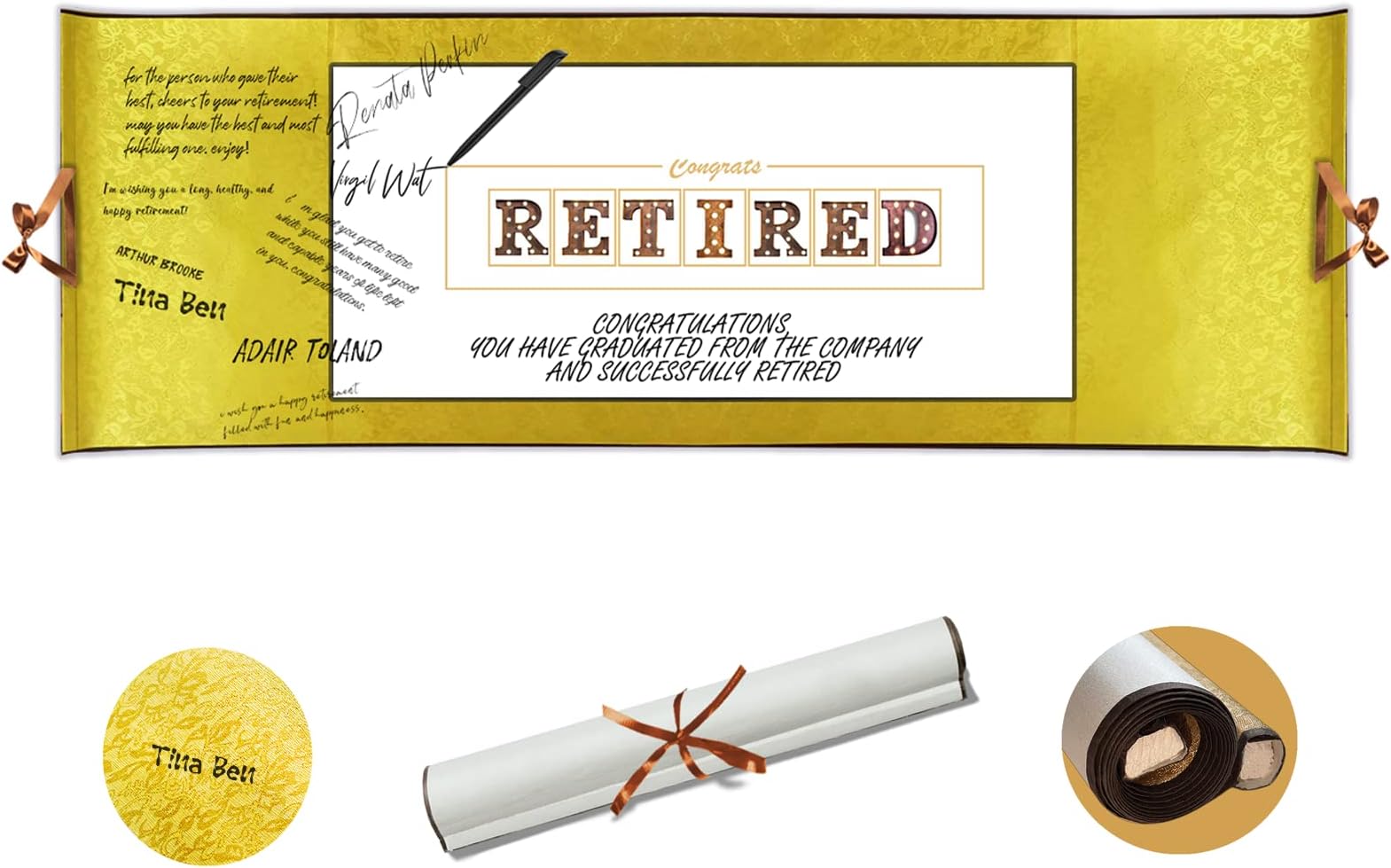 You Have Graduated from The Company- Retirement Party Decorations, Farewell Cards for Coworkers or Large Guest Book Alternative, Happy Retirement Supplies or Gifts for Women Men Co-Worker [Reels]