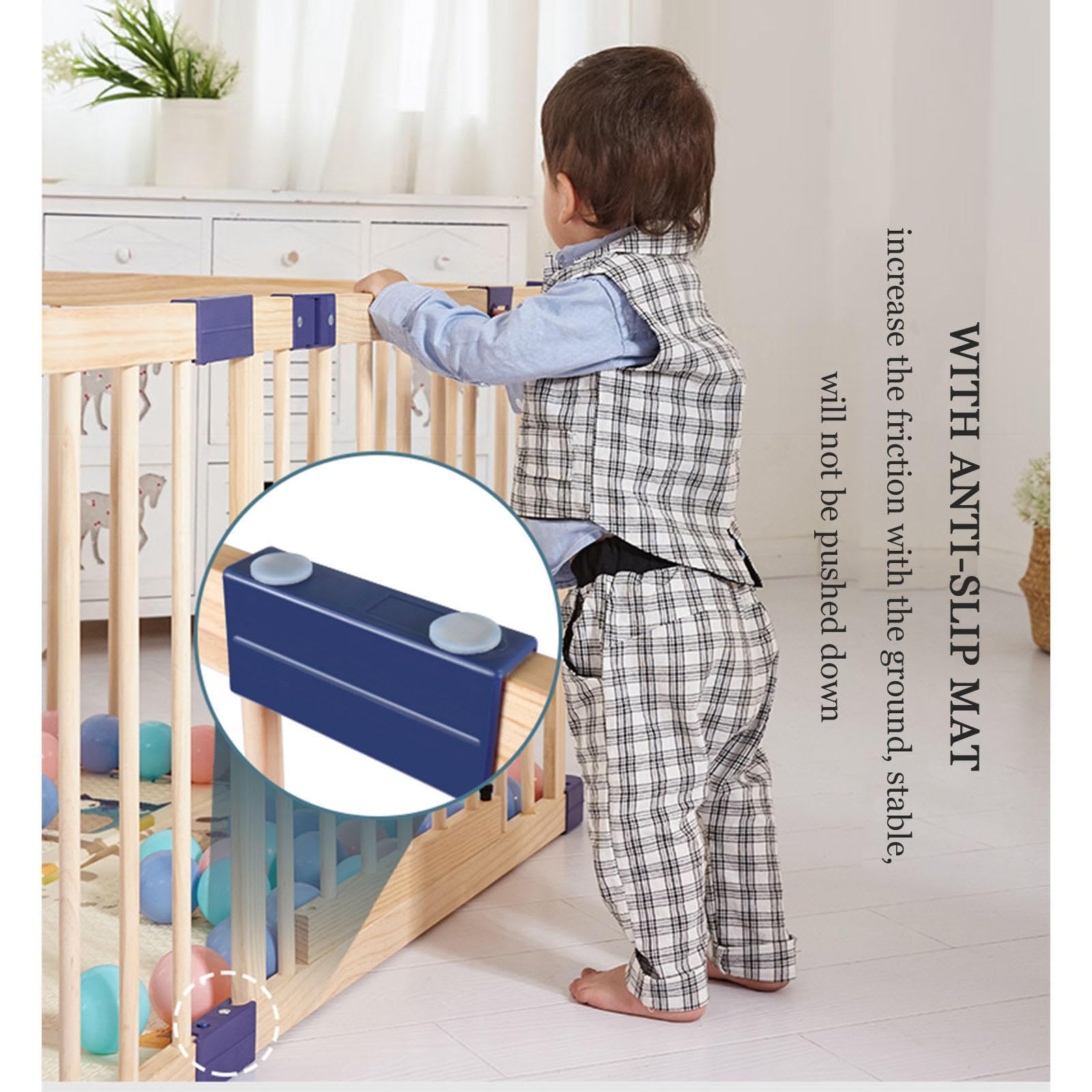 Box Pieghevole per Bambini, Recinto in Legno per Bambini, Box per Gattonare, Recinto Portatile per Bambini, Recinto per attività per Neonato, Grande Box Bambini,160x180cm