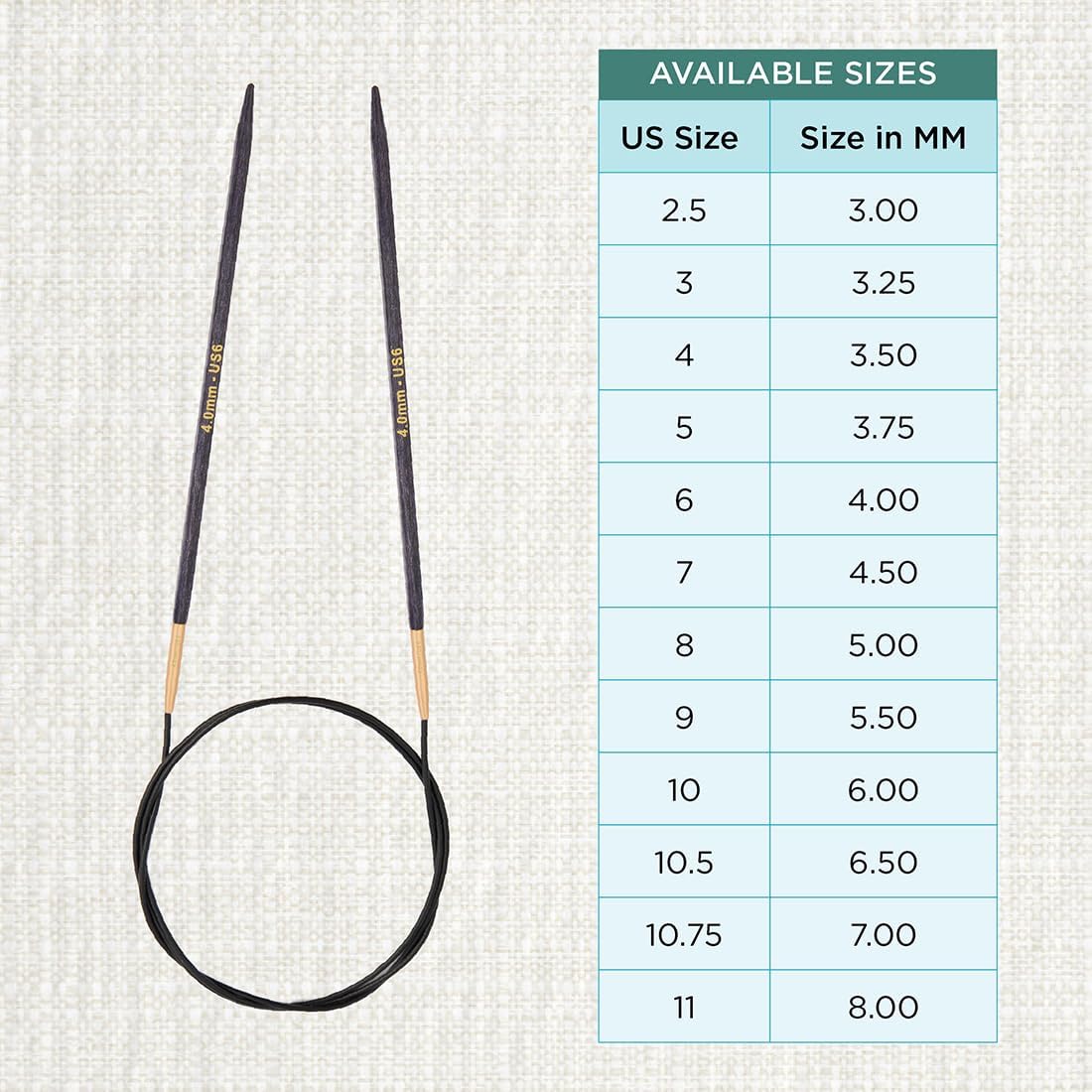 KnitPro J’Adore Cubics Fixed Circular Needles 24" (60cm) | US Size 6 (4mm)