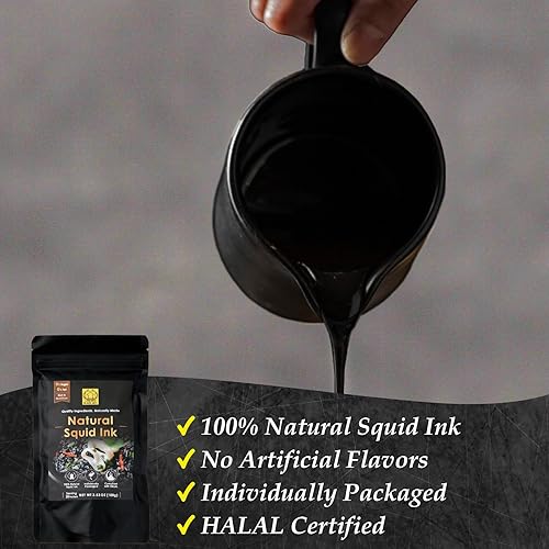 Miniatura 2 de Black Hut Tinta de calamar, calamares de tinta colorante alimentaria para fideos de arroz, pasta, risotto de espagueti, tinta de sepia para hornear,