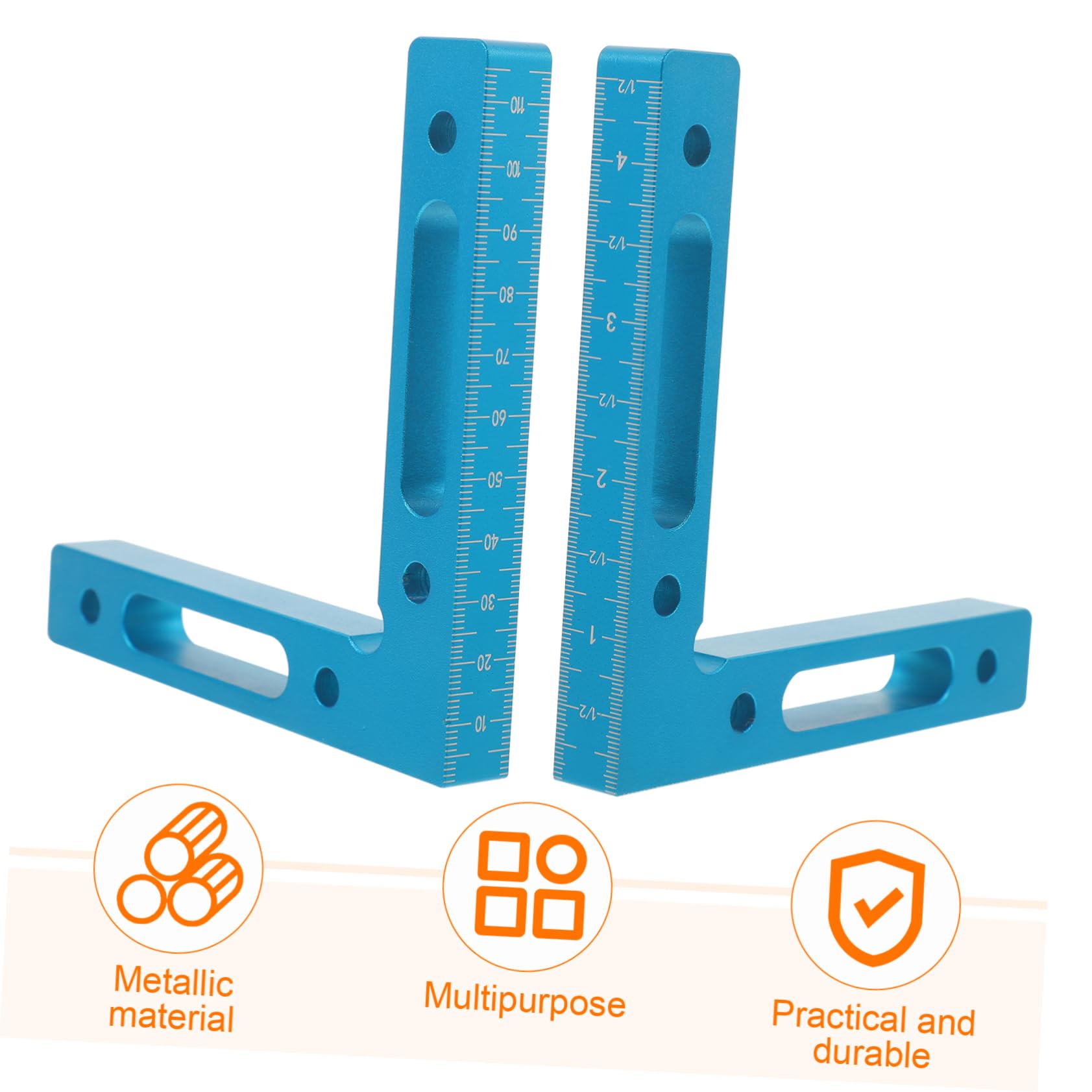 CIYODO 2pcs Carpentry Square Ruler Angle Clamps 90 Degree Clamp Corner Clamps for Woodworking 90 Degree Positioning Squares Cabinet Clamps for Installing Cabinets Square Clamp Blue Iron