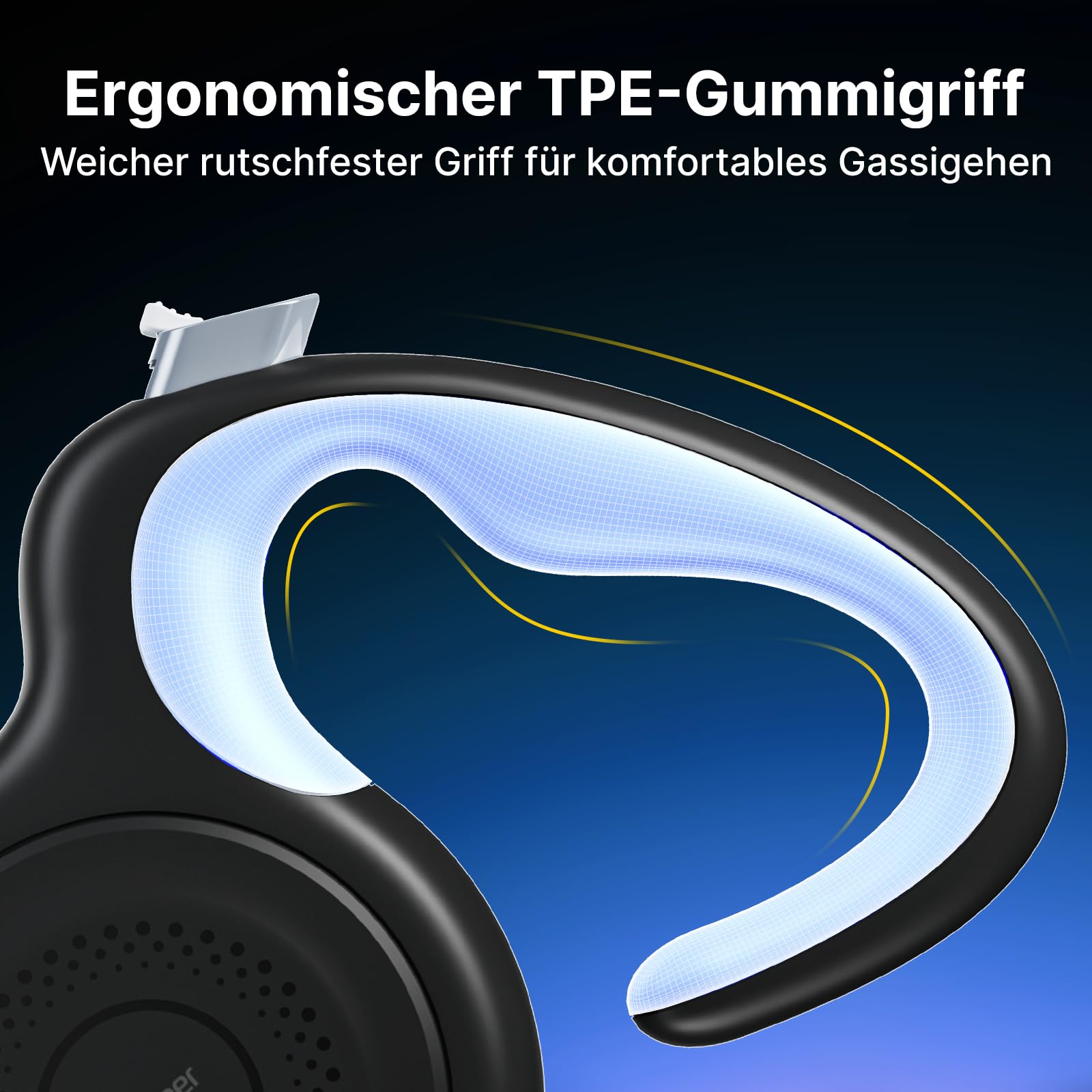 5M Einziehbare Hundeleine für kleine & mittelgroße Hunde | Automatische Bremse, Verriegelung, ergonomischer Griff & 360° verdrehsicher (Black, PL02)