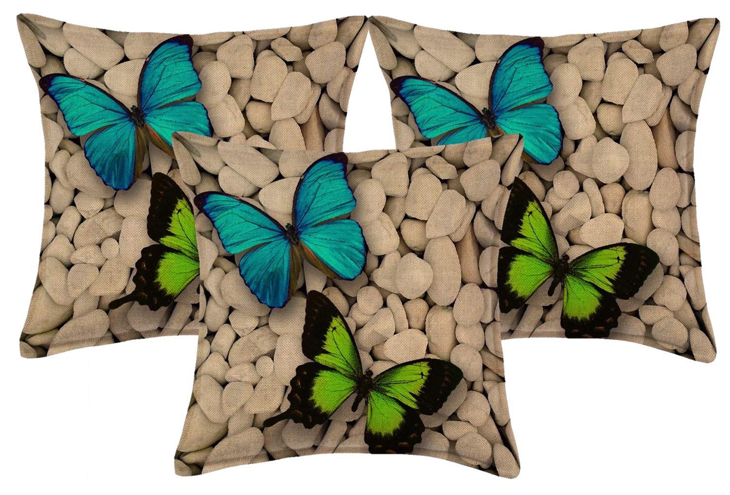 Kuber Industries Jute 3 Pieces Cushion Cover -CTKTC28052