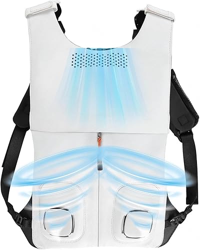 Chaqueta Ac con 2 ventiladores+1 anfitrión de refrigeración de gel, chaleco con aire acondicionado, chaleco de refrigeración alimentado por batería