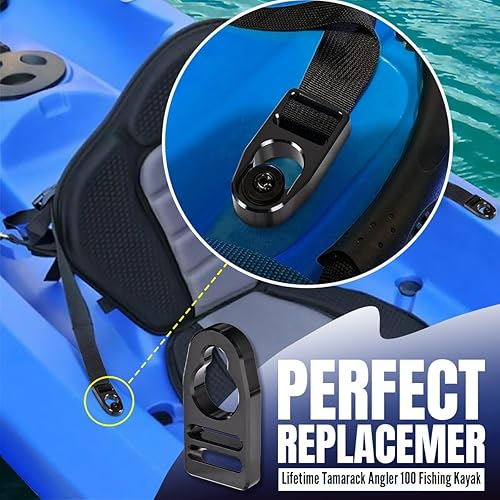 Miniatura 3 de Canitu Clip de hebilla de repuesto para correa, pestillos de mecanizado de aluminio, kit de reparación de ganchos de asiento para toda la vida o