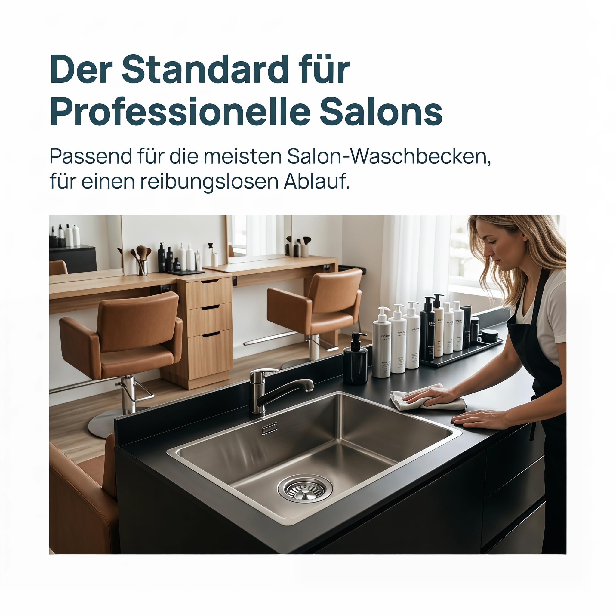 Sharplace Rostfeste Friseur Abfluss Set, Badewannen-Abflussstopfen, Universeller Waschbecken mit Rohr, Rostfeste Friseur Abfluss Set, Salon Shampoo Schüssel Rückspülbecken Haarsieb für Zuhause