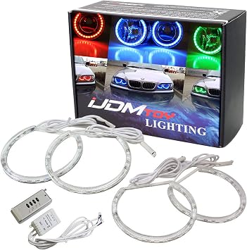 iJDMTOY RGB LED Angel Eye Halo Ring Lighting Kit for BMW 3/5/7 Series