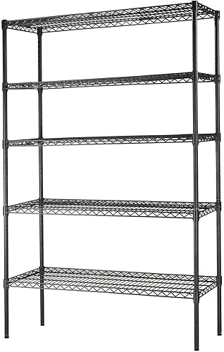 Millioder - Estantería de alambre de acero resistente de 5 niveles, capacidad de peso de garaje, 2200 libras, decoración de dormitorio, organización