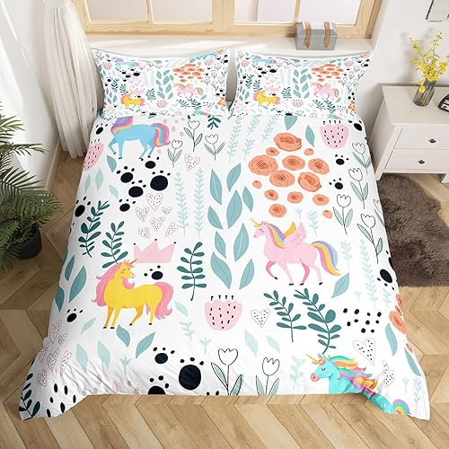 Vista 9 de Erosebridal Funda de edredón de zorro kawaii, juego de ropa de cama de zorro de dibujos animados, funda de edredón con 2 fundas de almohada para Fox