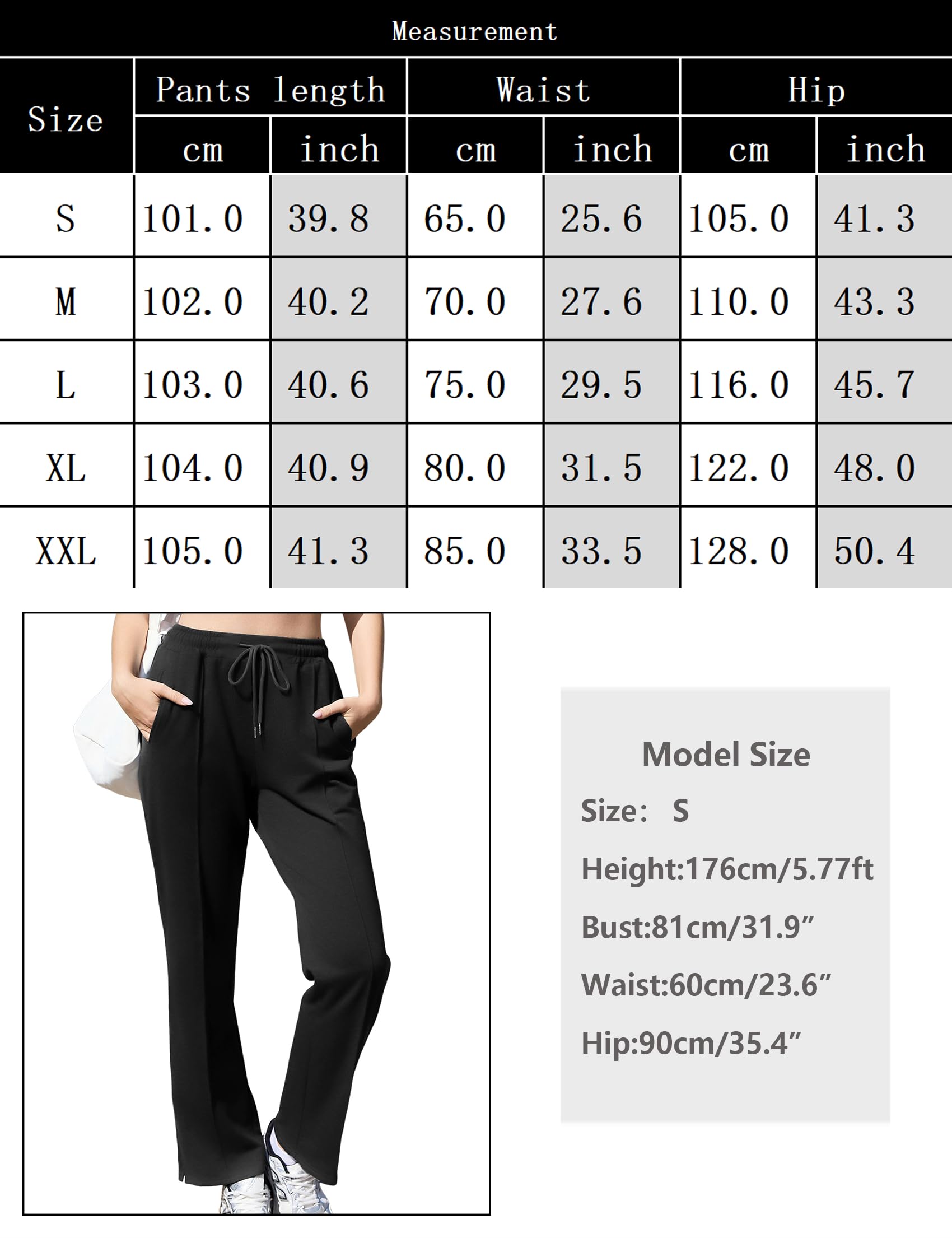 Totatuit Pantalones Deportivos Mujer Algodón Sueltos con Bolsillos Jogger Largos para Casual Yoga Talla S-XXL Cómodos y Transpirables