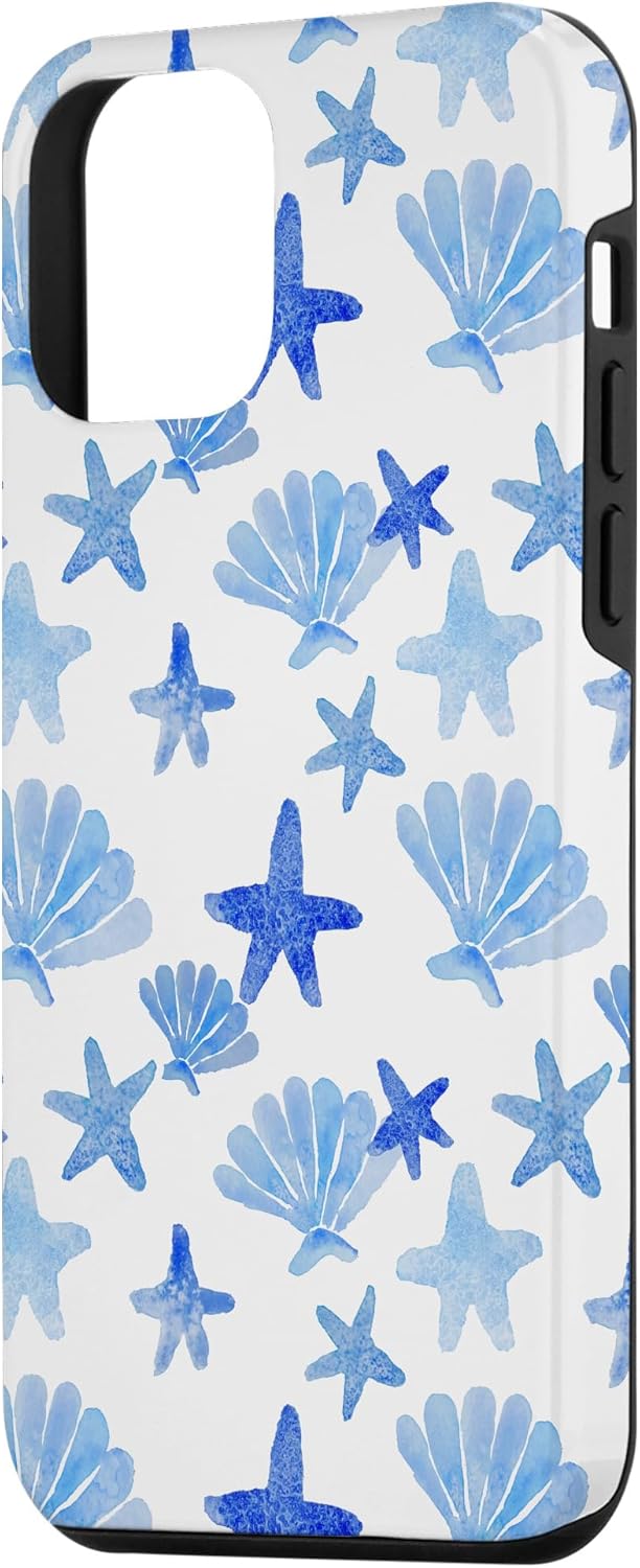 Coastal Granddaughter Blue Preppy Shells Starfish Ocean Cute Case for iPhone 12 mini