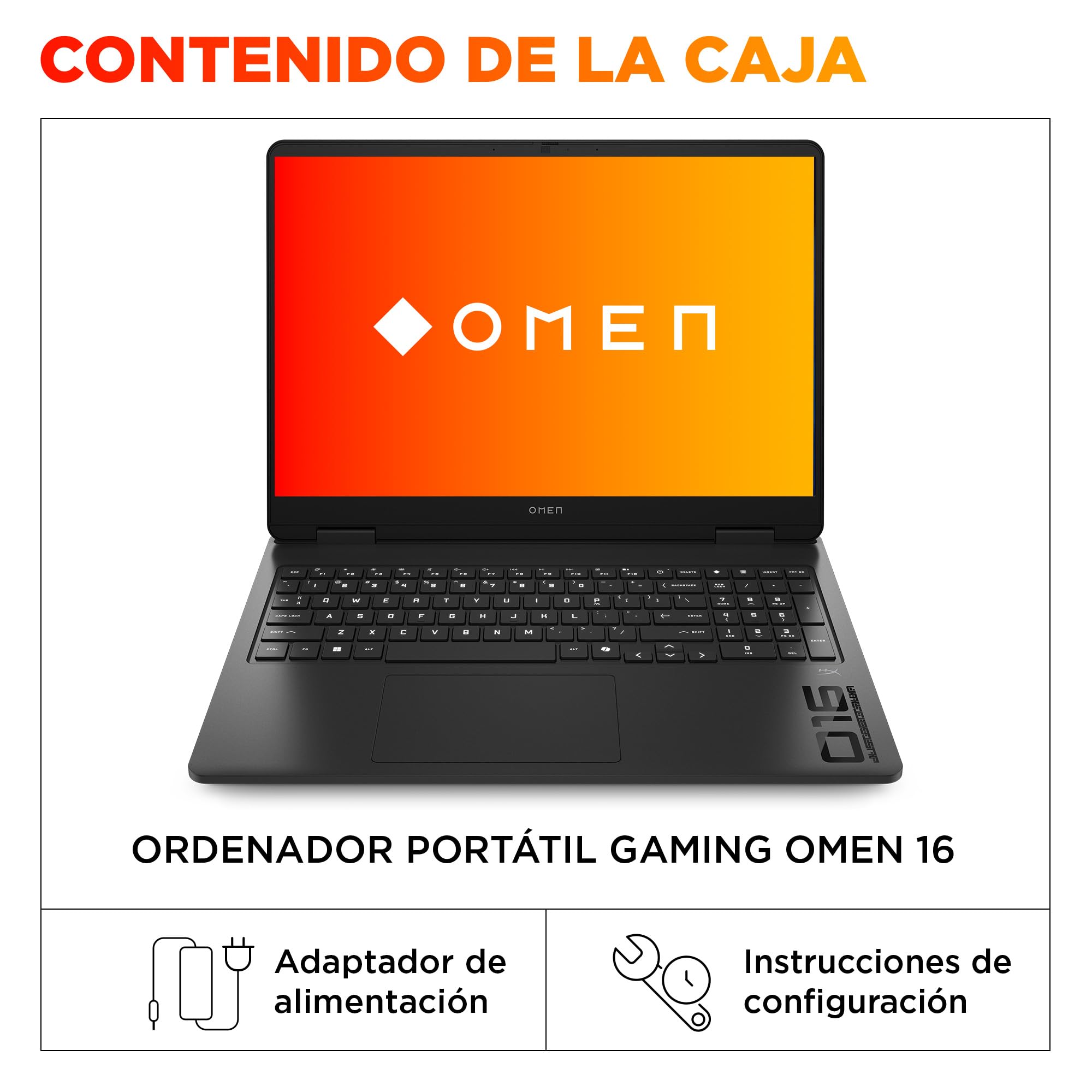 HP OMEN 16-ap0037ns, Ordenador portátil Gaming 16" 2.5K WQXGA (AMD Ryzen AI 7 350, 32GB RAM, 1TB SSD, NVIDIA GeForce RTX 5070, FreeDos) Negro - Teclado QWERTY Español