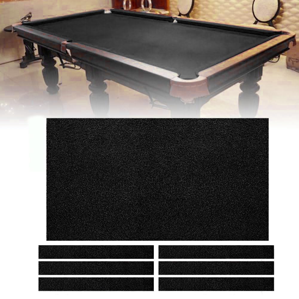 Nappe de billard professionnelle en feutre pour table de billard, convient aux tables standard de 7 pieds/8 pieds/9 pieds, nappe de jeu de sport avec 6 enveloppes latérales, nappe de jeu 7FT black