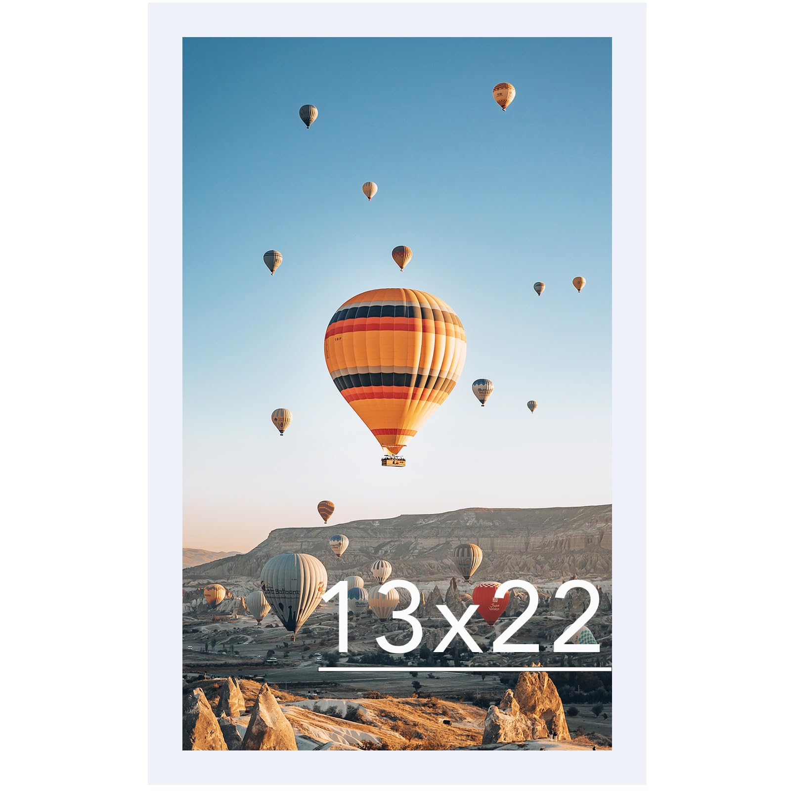 JCJMY 13x22 Picture Frame White for Poster Photo Picture, Horizontal and Vertical Formats for Wall Hanging, 13 x 22 Wall Gallery Poster Photo Frame for 13 by 22 Photos Posters, White