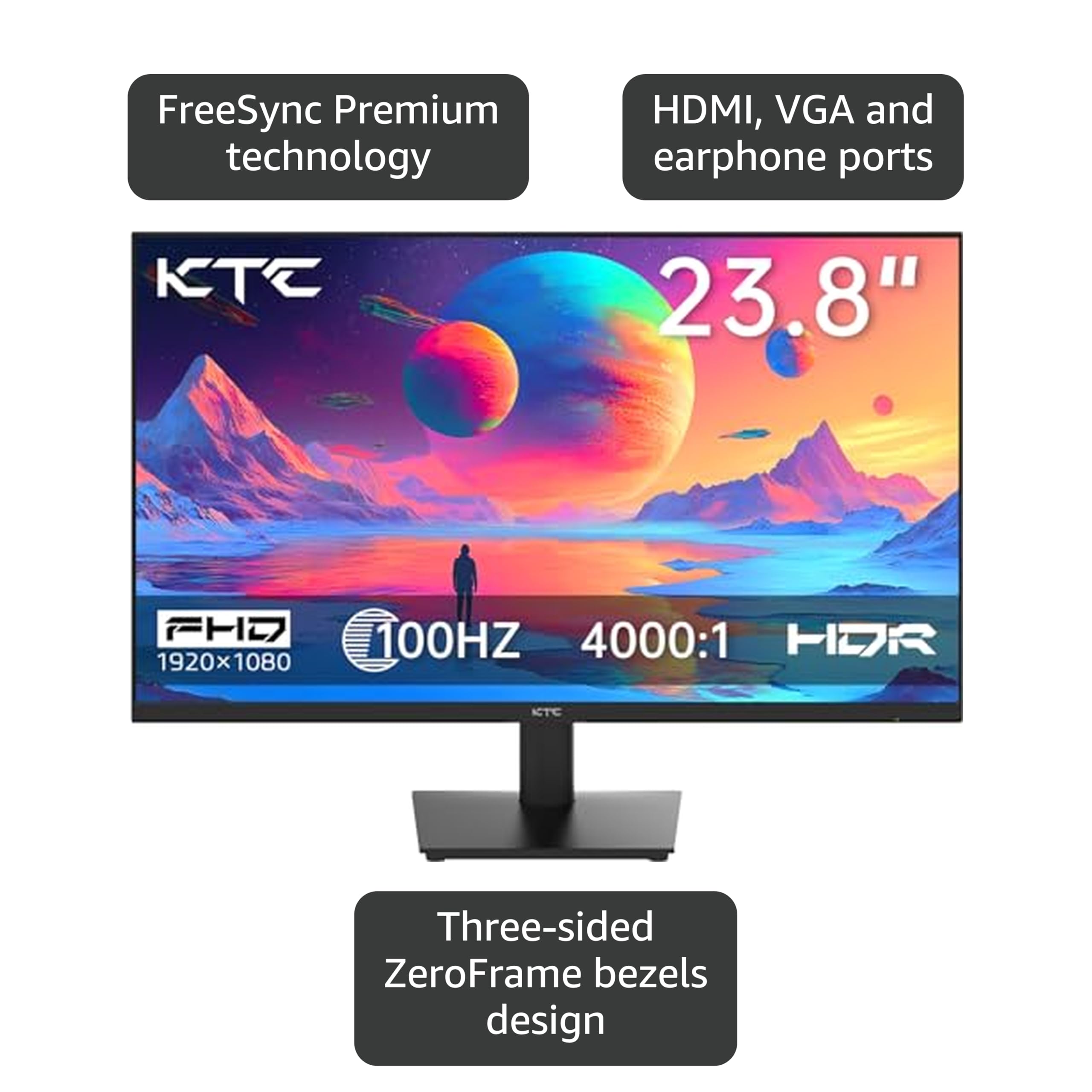 Amazon.com: KTC 24 inch Monitor - 1080P Monitor, 100Hz FreeSync