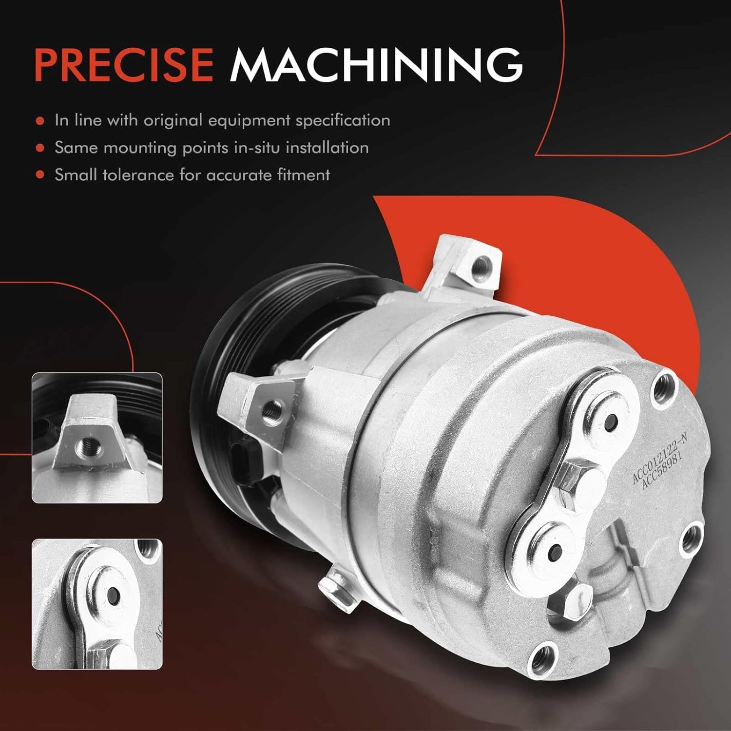 A-Premium Air Conditioner AC Compressor with Clutch Compatible with Buick Skylark Chevrolet Chevy Beretta Cavalier Corsica Pontiac Grand Am Sunfire Oldsmobile Achieva, w/ 5/8" Suction Port