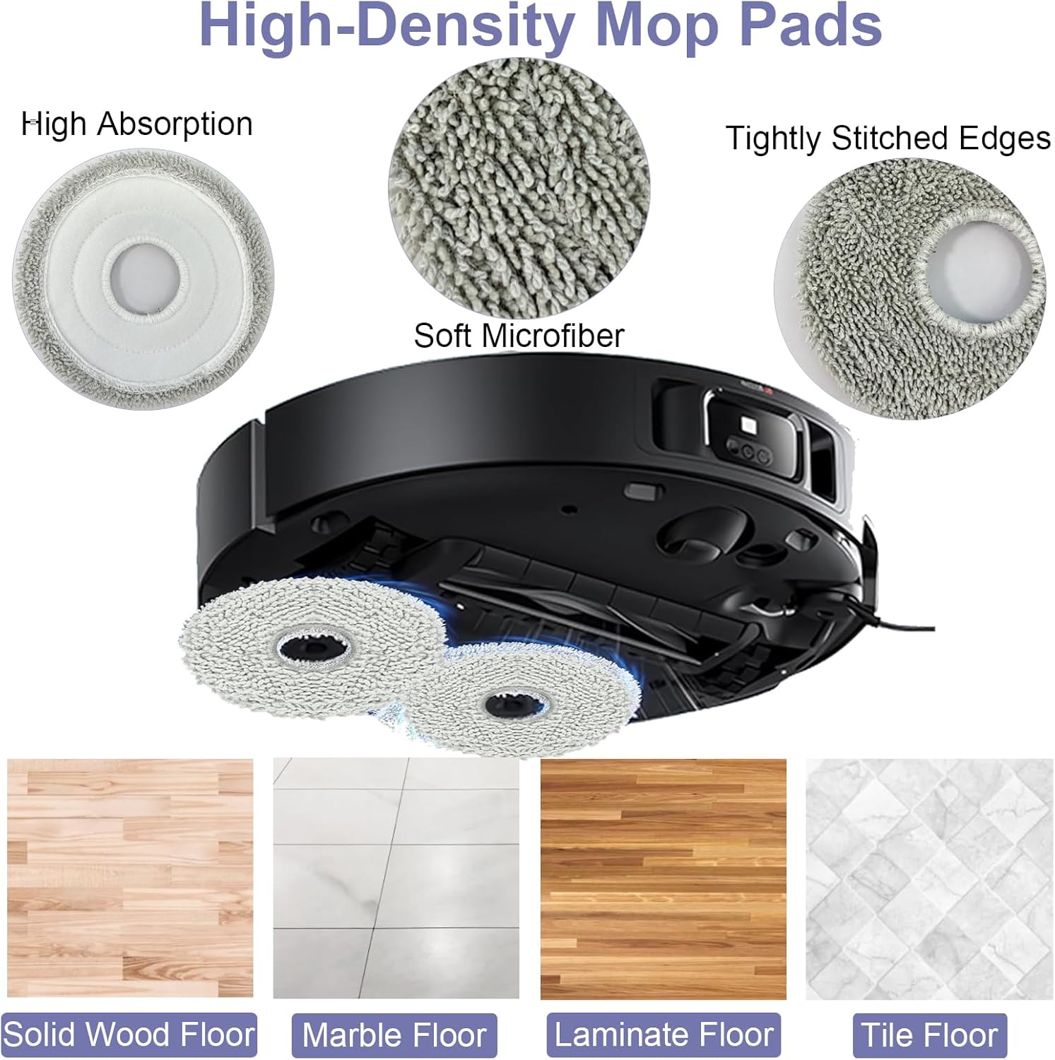 23 Pcs Replacement Parts for Dreame L40 Ultra, X40 Ultra, X40 Master, and Mova P10/P50 Pro Ultra Robot Vacuum, 2 Main Brushes, 4 Side Brushes, 4 HEPA Filters, 6 Mop Pads, 6 Dust Bags,1 Cleaning Brush
