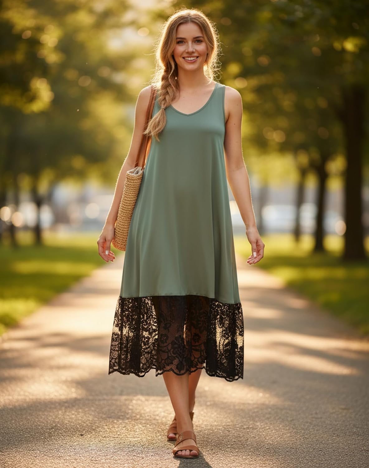 MANCYFIT Half Slips for Under Dresses Extender Slip Skirt for Women Lace Trim Long Underskirt 22 28 32 Inches